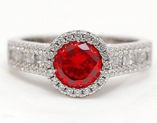 1CT Fire Garnet  Topaz 925 Solid Sterling Silver Ring Jewelry Sz 8 UB3-5