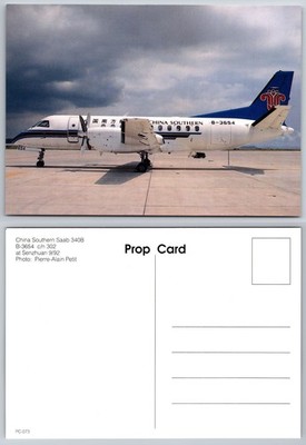 Continental China Southern Saab 340B Airliner Postcard