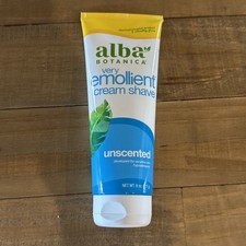 Alba Botanica Very Emollient Unscented Shave Cream 8 oz Botanical Formula