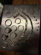 26.0 G SOLID GOLD JEWELRY LOT –  hallmarked 10K rings bracelets earrings Nice !!