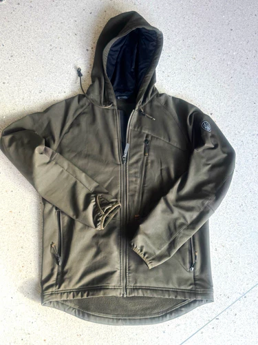 Beretta Olive Green Softshell Hooded Jacket Full Zip Outdoor Hunting - Men's M - product listing photo