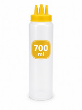 Dispensador de salsa de boquilla múltiple botella exprimidora de 700 ml 3 piezas