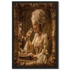 Baroque Lady Portrait Framed Canvas Print Vintage Wall Art