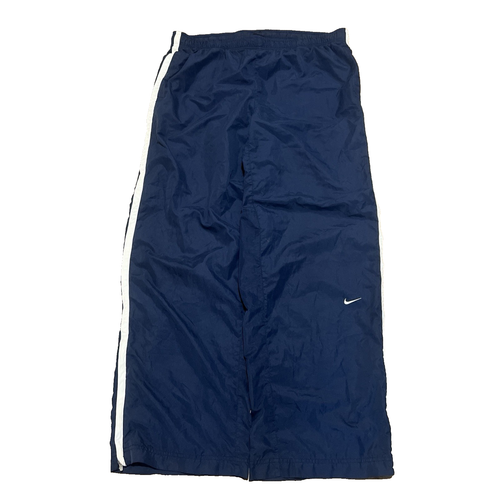 De Colección Nike Pantalones de Pista Para Hombres L Azul Cortavientos Rayas Y2K Sueltos Cremallera al Tobillo - Imagen 5 de 9