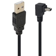 90 Degree Mini USB Extension Cable Black 4.9FT Down Angle USB Cable Extension