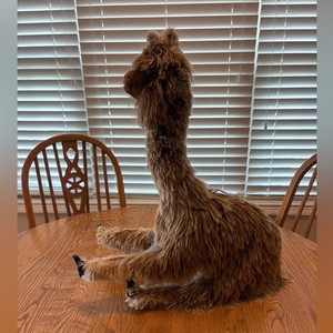Vintage Handmade Peruvian ? Real Alpaca Fur Llama Stuffed Animal Large