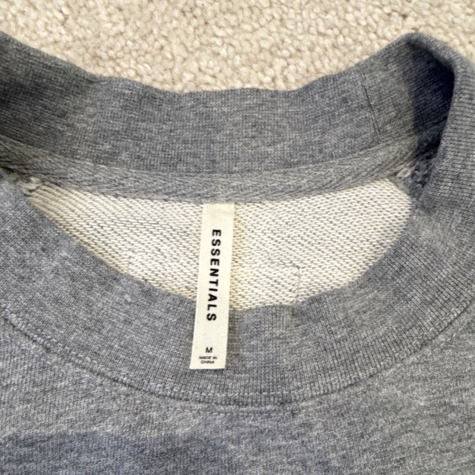 Fear of God Essentials Gray Cotton Crewneck Pullover Sweater Men's Size M thumbnail 2