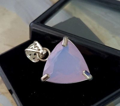 90.00 Ct+ Natural Pink Opal Asscher 925 Solid Silver Pendant Gemstone Certified