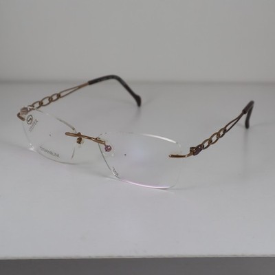 Stepper SI-96919 F012 Brown Rimless Titanium Eyeglasses Frames 52-16-135mm #2