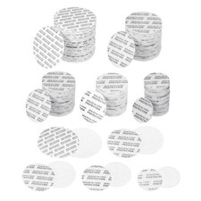 250Pcs 20/24/28/30/38mm Adhesive PS Pressure Sensitive Seals Black Text, White