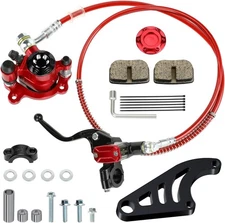 Upgraded Mini Bike Hydraulic Brake Kit and Rear Brake Bracket Compatible with Co