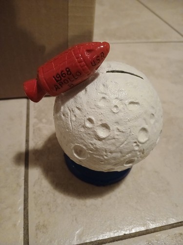 1969 Apollo Cast Iron Space Bank NOS Original In Mailer Box With Orig Newspaper - Picture 4 of 10