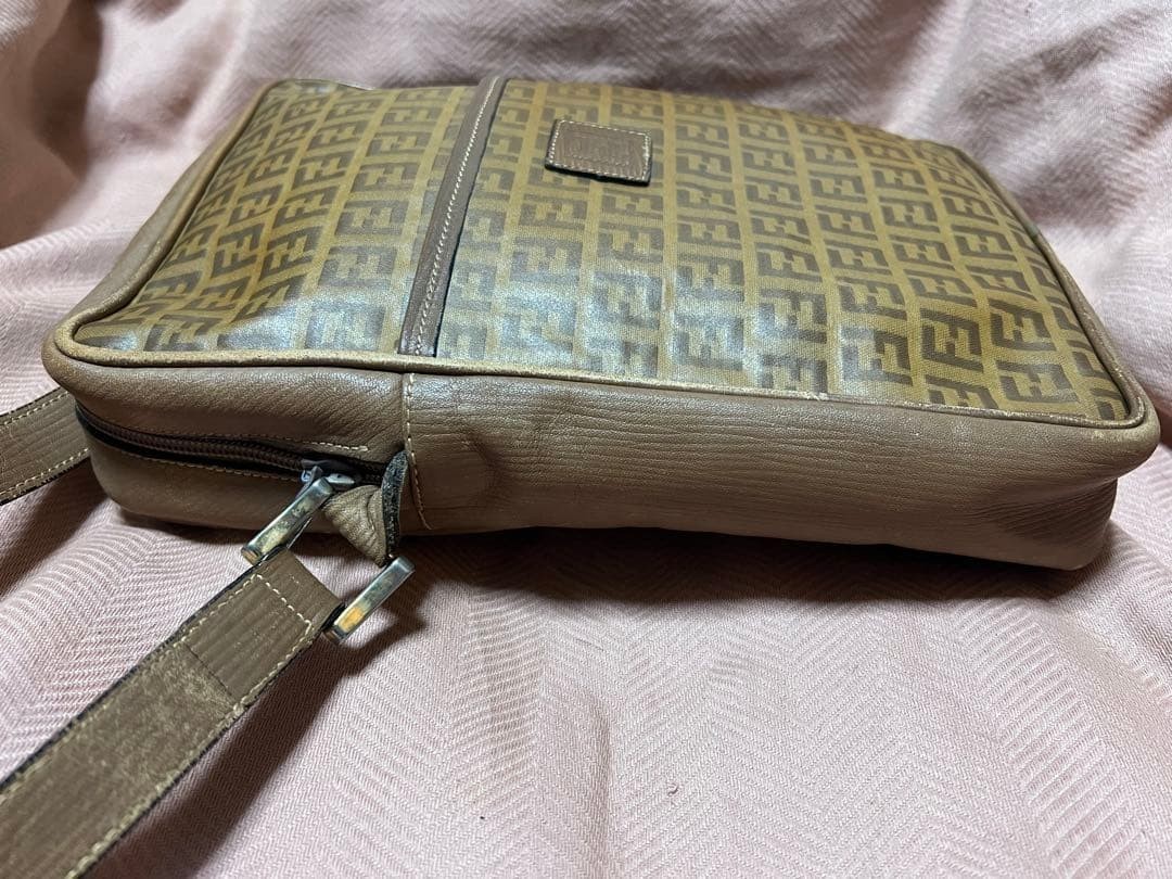 FENDI Zucca pattern box shoulder bag in PVC and leather DDP USA Shipping 2448 thumbnail 5