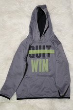 Old Navy Active Boys Pullover Hoodie Fleece Gray Graphic Print XS 5 