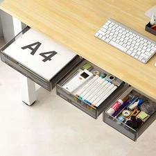 Under Desk Table Drawer Storage Organizer,3 Pack Large & Medium & Small Slide...