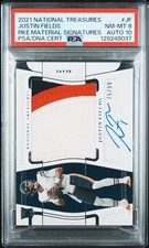 2021 Panini National Treasures Justin Fields RPA #75/99 Patch PSA 8 w/ 10 Auto