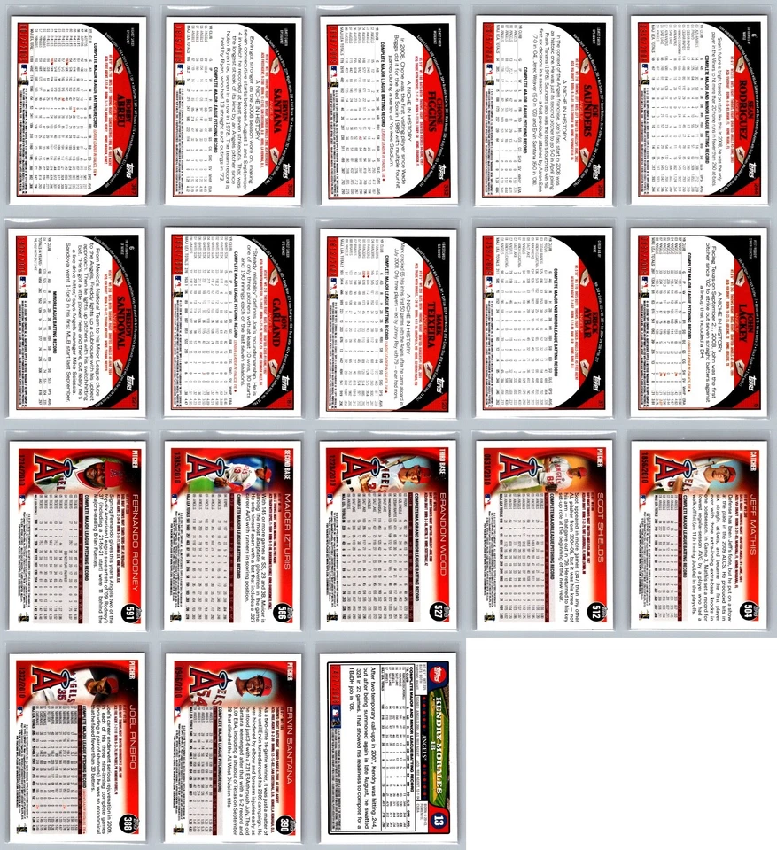 Los Angeles Angels Topps Gold Serial Numbered #/2009 Baseball Card Lot (18) NM - Image 3 of 4