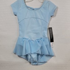 Danz N Motion Short Sleeve Skirted Leotard Child Dance and Ballet Light Blue