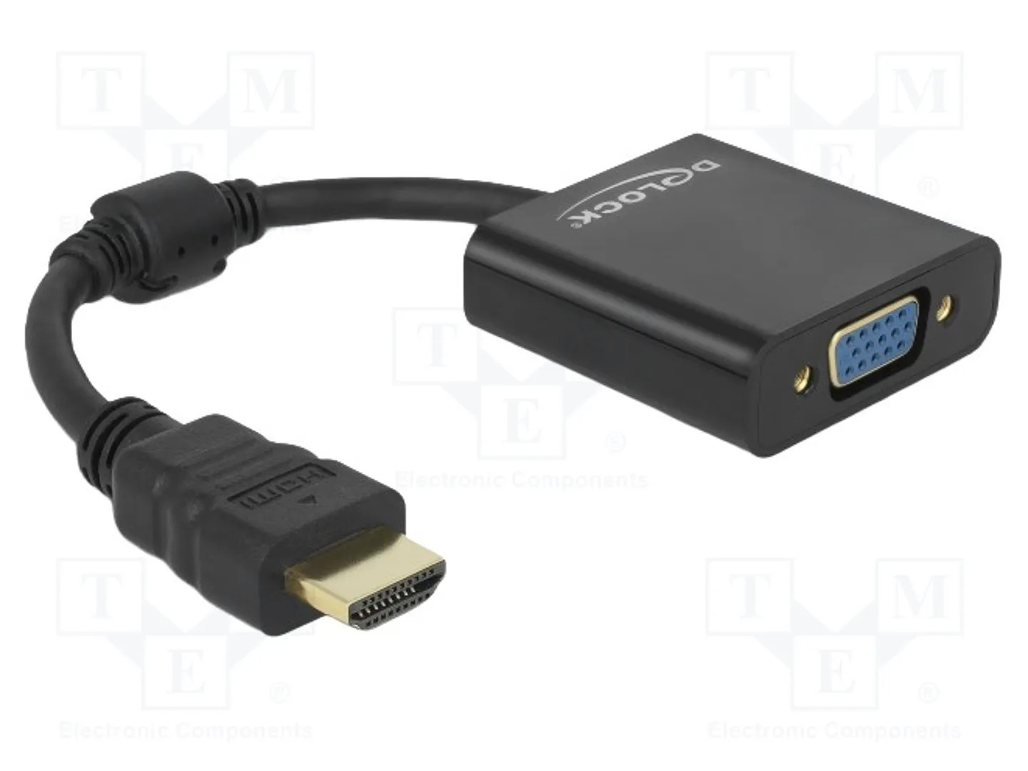 Delock Noir 65512 Hdmi / Vga Adaptateur [1X Hdmi Mâle - 1X Sub-D Femelle 15 Pôles] 0.25 M - Image 2