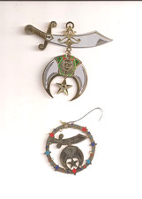 Vintage Brass Shriner's Christmas Ornaments 2 Masonic Shriner's Christmas