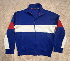 Polo Ralph Lauren Men s Size S Track Jacket Blue Colorblock Full Zip Logo