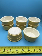 Cermer France Ramekins Butter Yellow Stoneware Ceramic Custard Brule' Cups 8