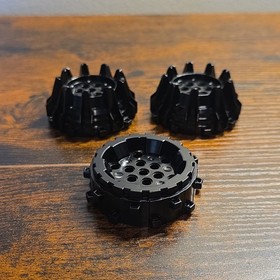 LEGO Power Miners 8960 Replacement Wheels Lot - Black 64711 64712 (3 Parts)