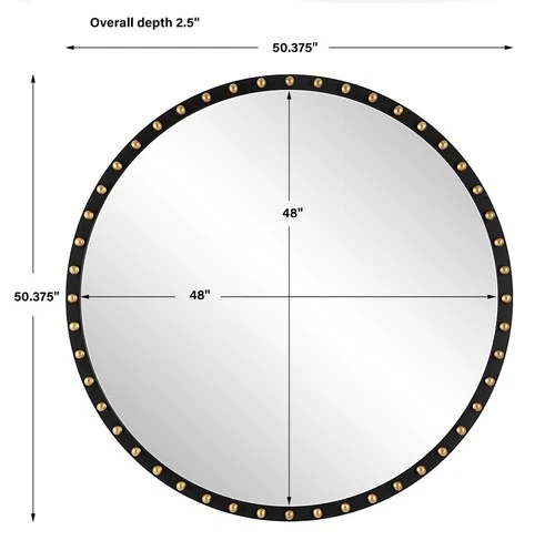 Uttermost 09949 Sele 50-3/8" Diameter Circular Flat Accent Mirror - Black - Picture 5 of 6