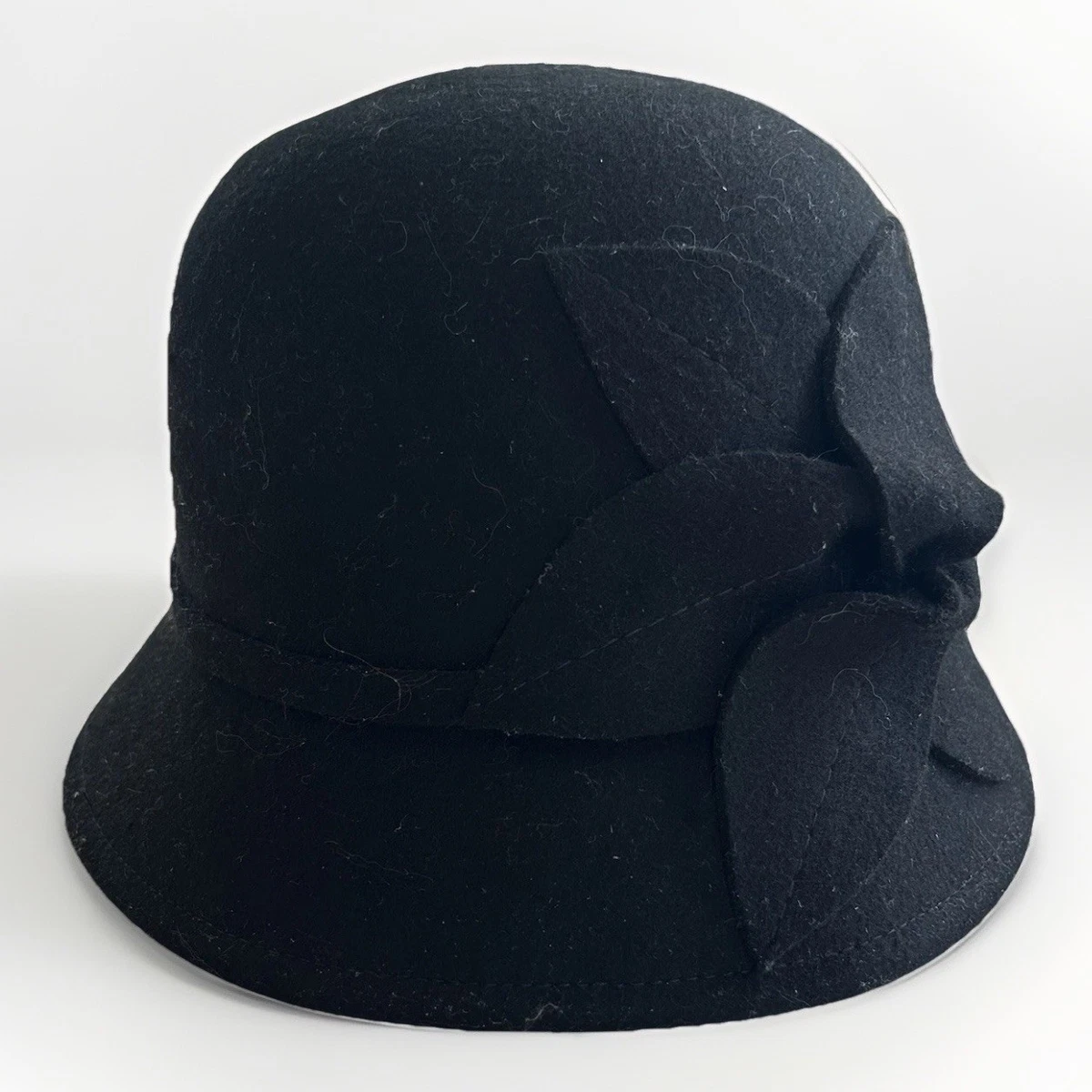 ? Nine West Felt Raw Cut Black Cloche Hat Women main image 3