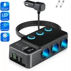 8 in1 Car Charger Cigarette Lighter Splitter Adapter Fast USB/C Socket QC PD 30W