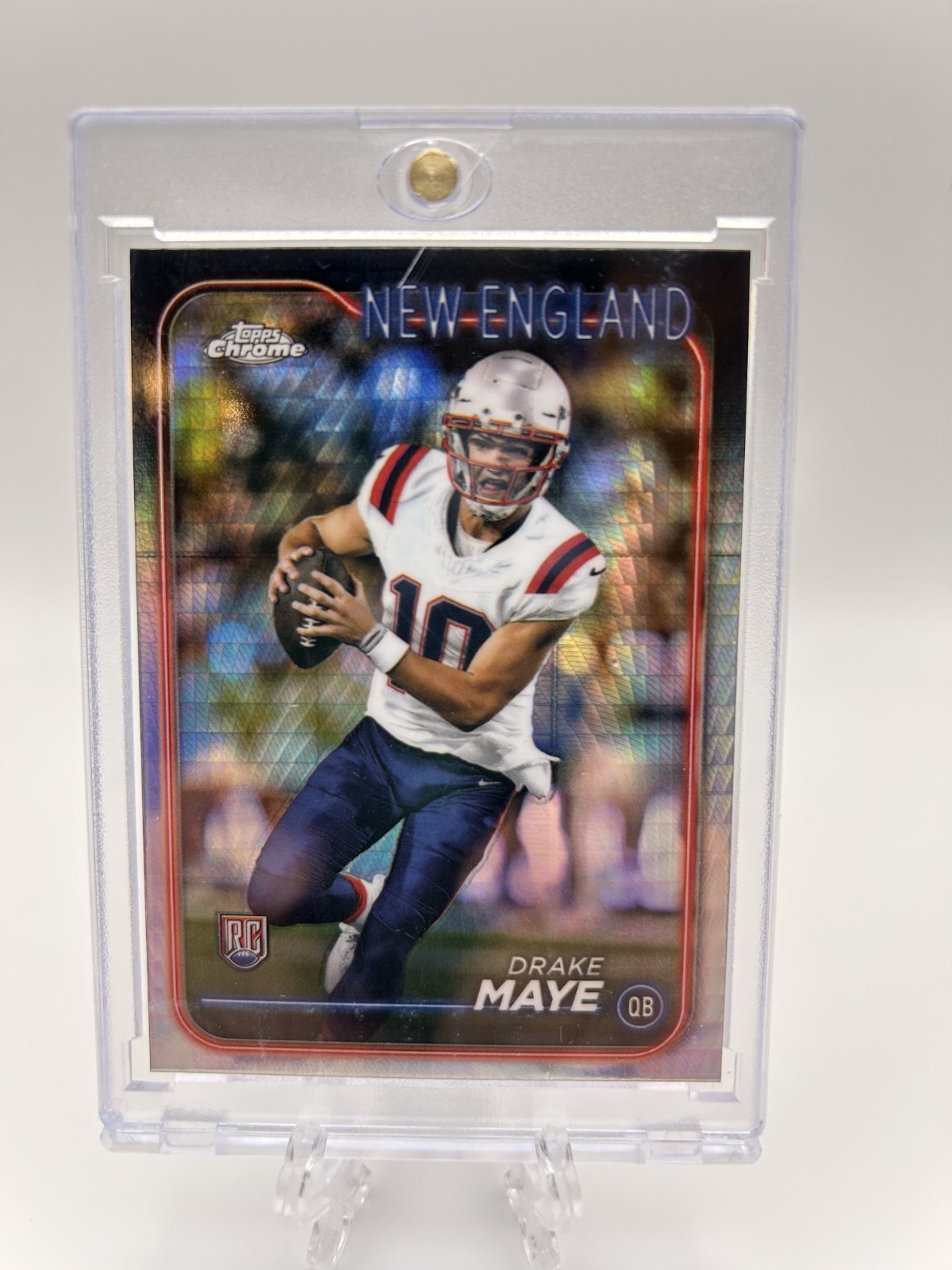 2024 Topps Chrome - Rookies Drake Maye #203 Prism Refractor (RC)