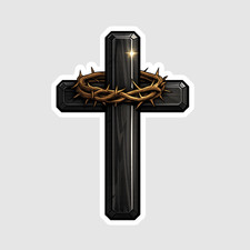 Christian Cross Vinyl Decal Sticker Religious Jesus Cross Thorns Crown 08