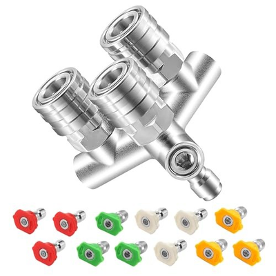 #ad Triple Pressure Washer Nozzle 3 in 1 Power Washer Tips 3 Nozzles Triple Tips $45.76
