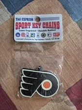 Vintage Philadelphia Flyers Tag Express Laser Engraved Durable Rubber Key Chain