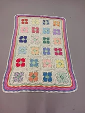 Granny Squares Afghan Pastels 40 X 59