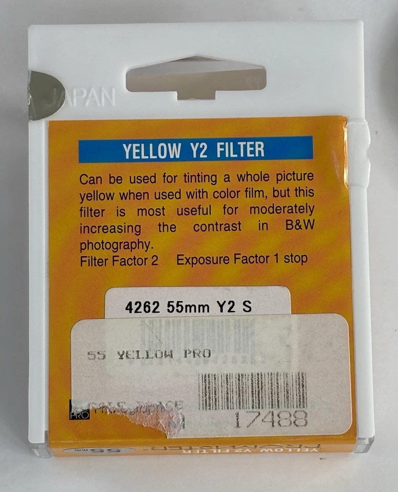 Promaster Yellow Y2 Filter 55mm, Factor 2 Filter, Made in Japan, B&W Photography - Image 4 of 4