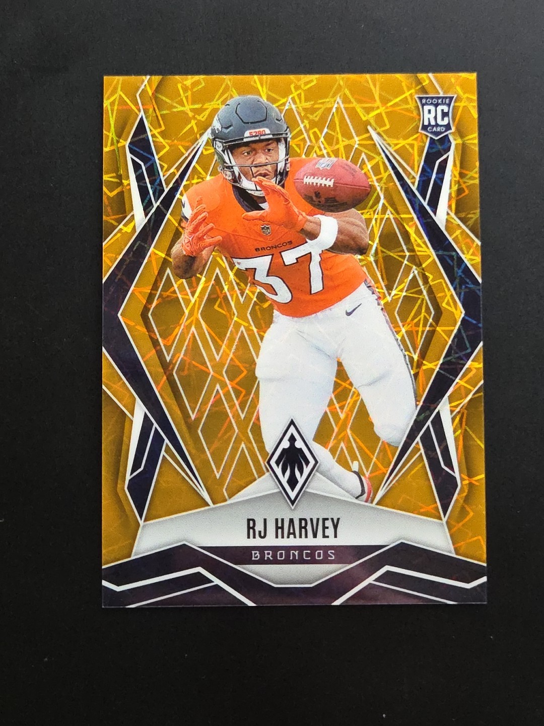 2025 Phoenix RJ Harvey GOLD Velocity /10 Lazer RC Rookie SSP Broncos #176