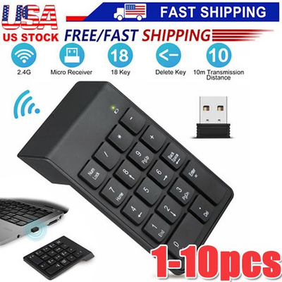 #ad Wireless USB Number Numpad Numeric Keypad Number Keyboard For Laptop Desktop lot $65.02