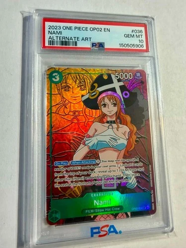 2023 Nami Alt Art One Piece CCG OP02-036 PSA 10