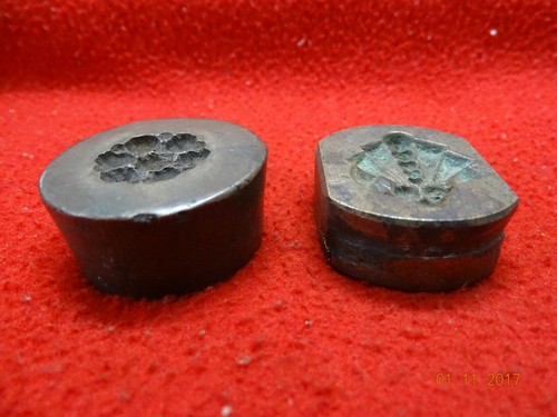 Rare Old Multi Design Tribal Indian Engraved Brass Dye Mould Seal Stamp Lot #023 - Picture 2 of 4