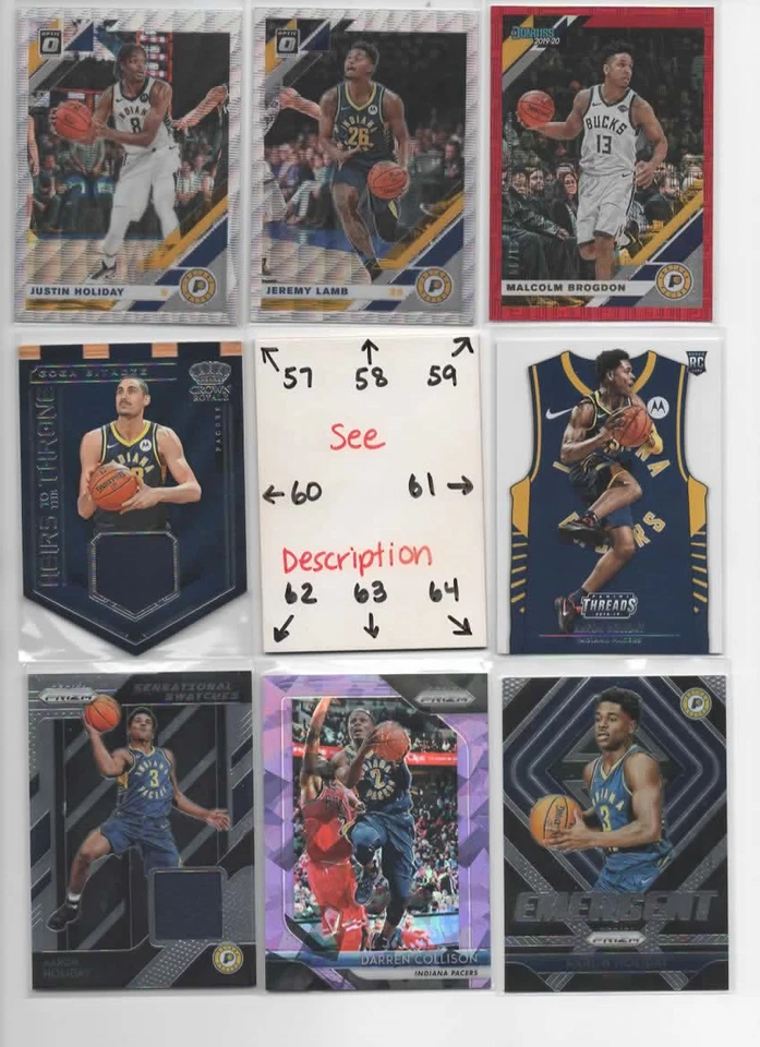 NEW Indiana Pacers U-PICK Serial #'d JRESEY AUTO Rookies MYLES SABONIS BROGDON - Image 4 of 4
