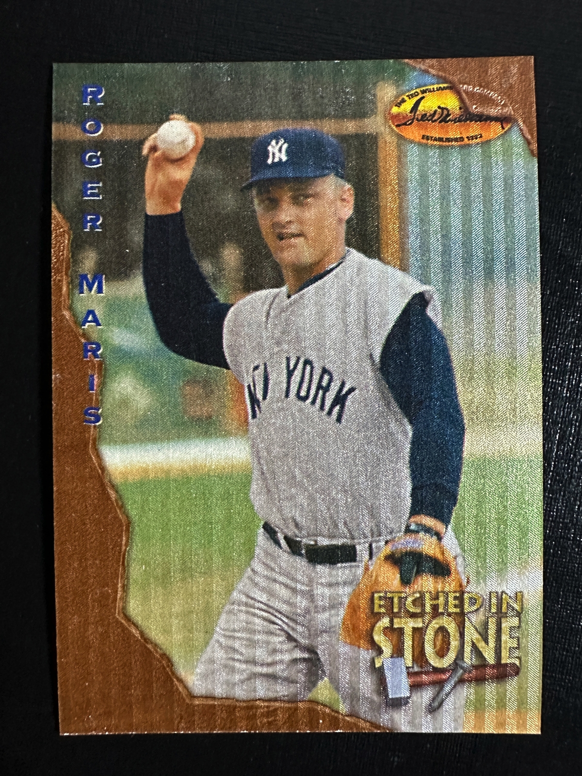 1994 Ted Williams Roger Maris Etched In Stone #ES7 New York Yankees ~ $.99 Ship!