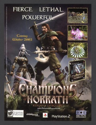 Champions of Norrath Realms of Everquest Playstation 2 Promo Ad Art Print Poster