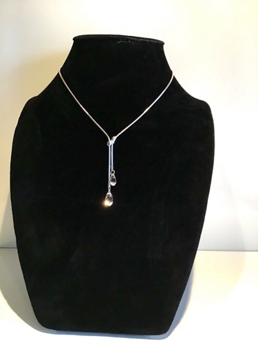 Gillian Y - Shaped Rhodium-Plated 