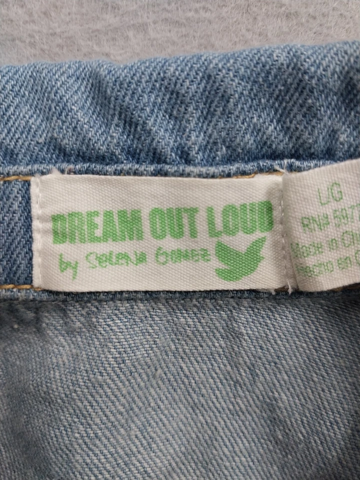 Dream Out Loud Selena Gomez Embroidered Denim Jacket Girls Size Large Light Wash - Image 4 of 4