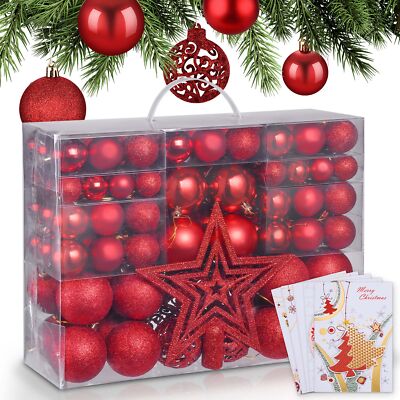 Homewit Weihnachtsbaumkugel Weihnachtskugeln Set 101/ 108-teiliges