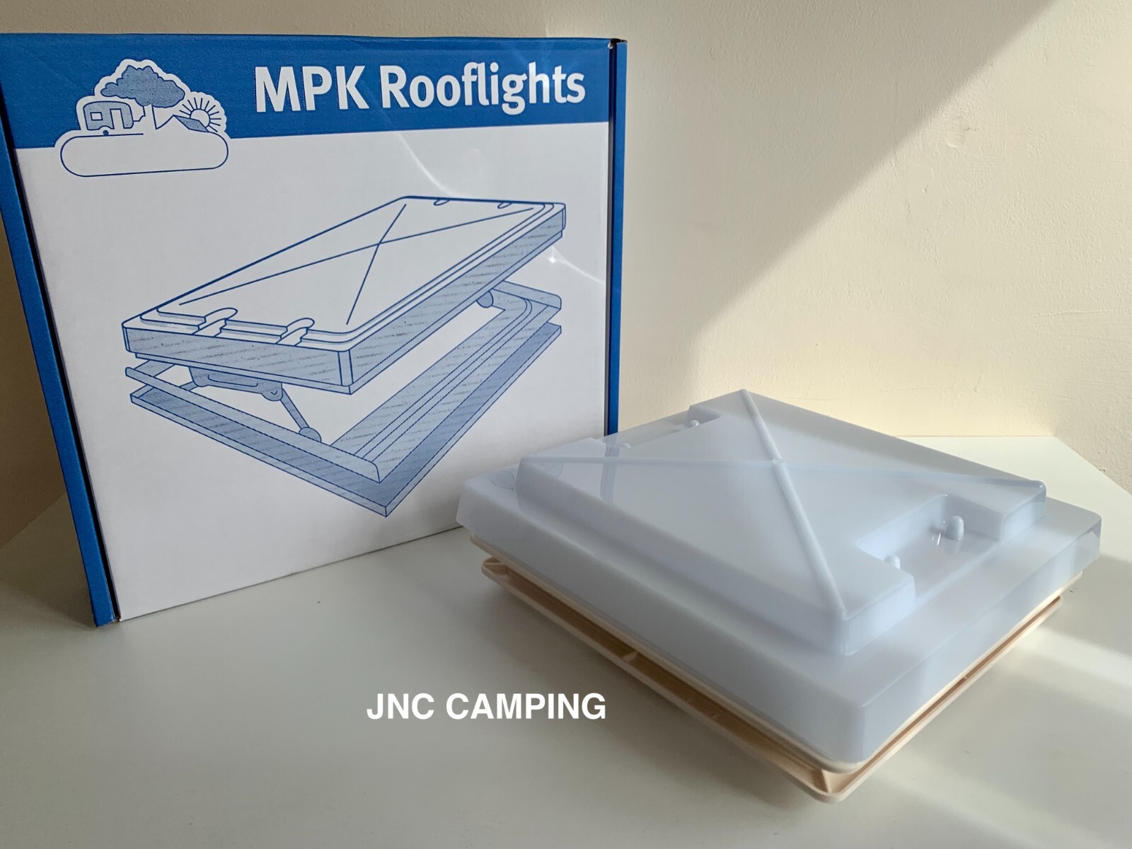 MPK Rooflight Roof Vent Sky Light 280 x 280mm & Flynet WHITE Caravan Motorhome