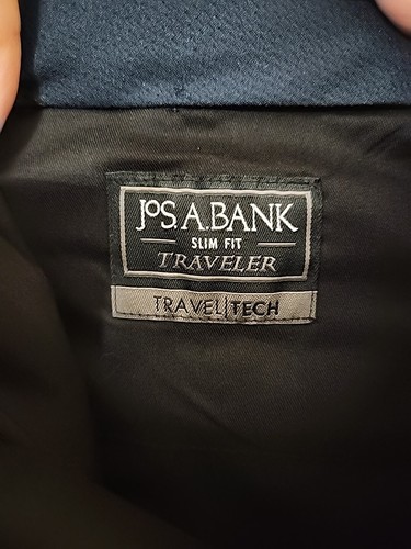 Jos A Bank Slim Fit Traveler Dress Pants Mens 32 Regular Blue Unhemmed Wool NEW - Picture 10 of 12