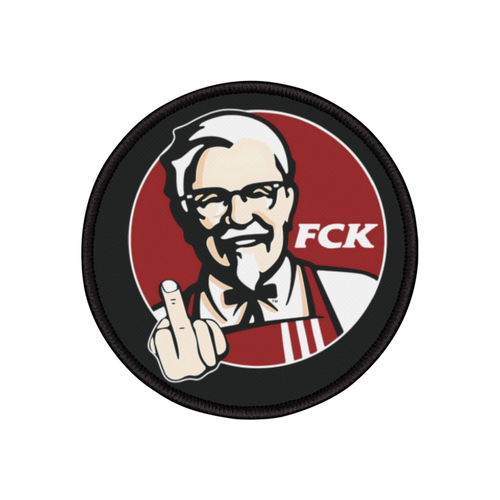 Funny FCK Logo KFC Parody Iron-On Patches Photo DTG Printed Patch - Picture 6 of 7