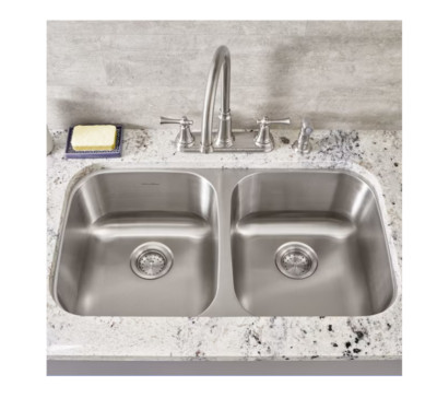 American Standard Portsmouth Undermount 32.25x18.5 Equal Bowl Kitchen Sink/drain
